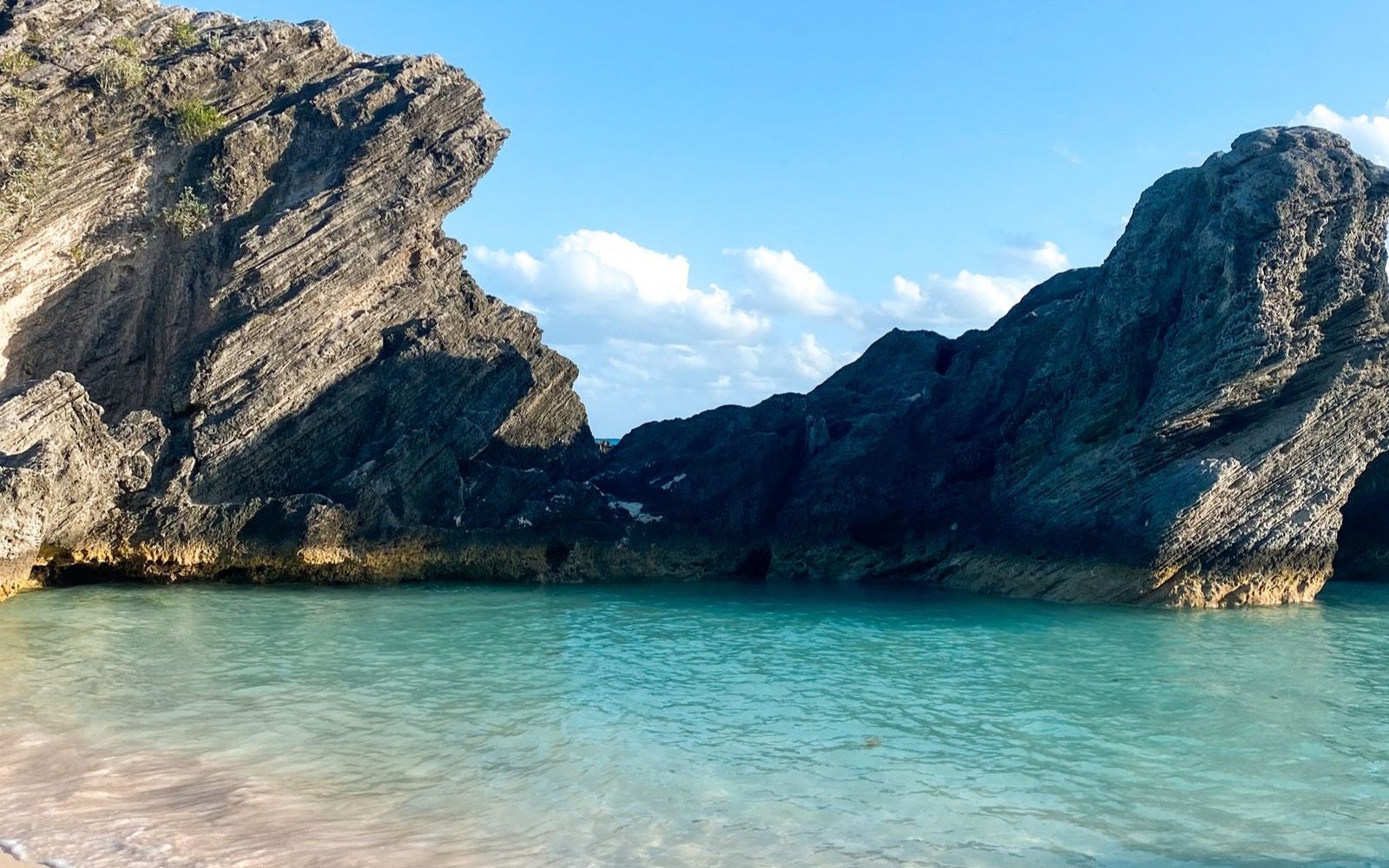 A quiet Bermuda beach cove.