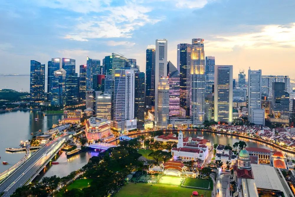 Singapore skyline at Marina Bay