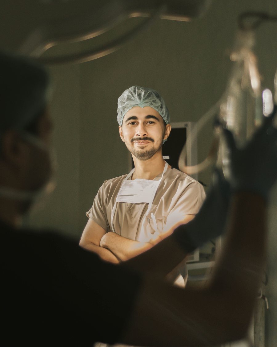 A confident healthcare professional in a hospital setting